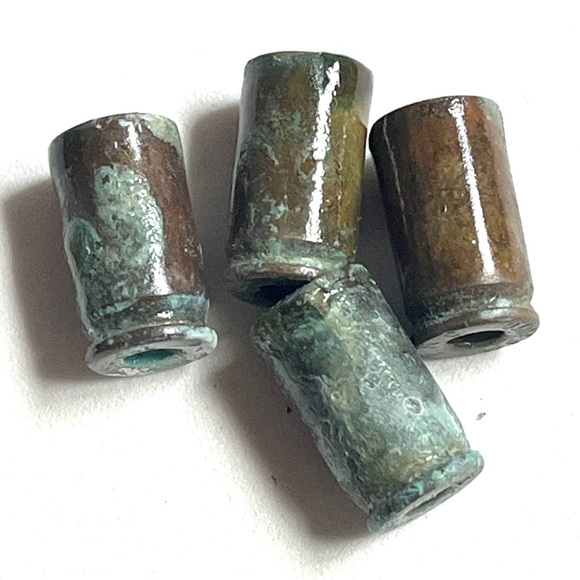 19 Patina Brass Bullet Casing Beads For Art & Crafts & Jewelry. New. - Picture 7 of 12